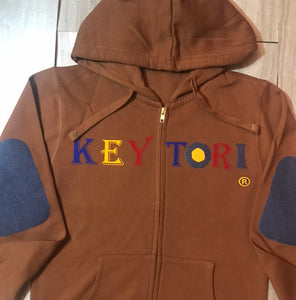 Men Brown Hoodie w Gold Key
