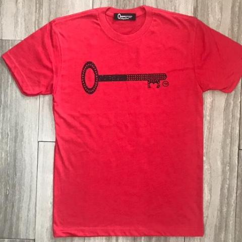 Men Tee Red w Black  Key Logo